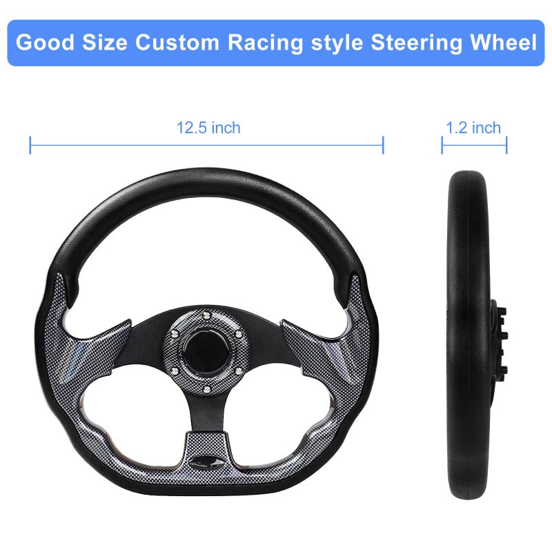 MOSNAI Golf Cart Steering Wheel, Fit EZGO TXT RXV, Club Car DS Precedent Tempo, Yamaha G2-G29 Most Golf Cart, Universal Golf Steering Wheel, Ergonomic Design, D Shape Design - Image 2